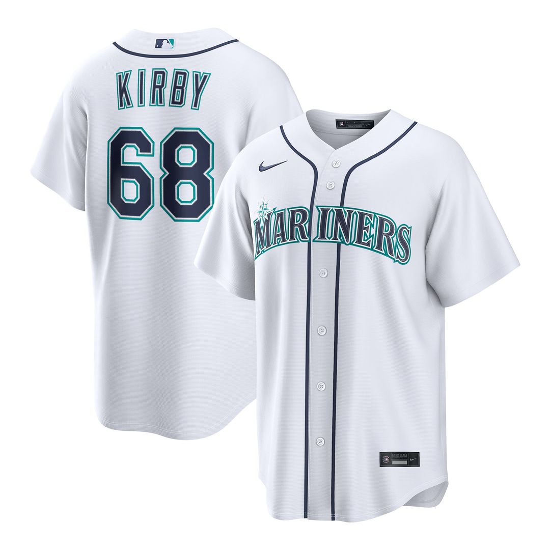 Men's Seattle Mariners George Kirby White Home Replica MLB Baseball Jersey - view 1