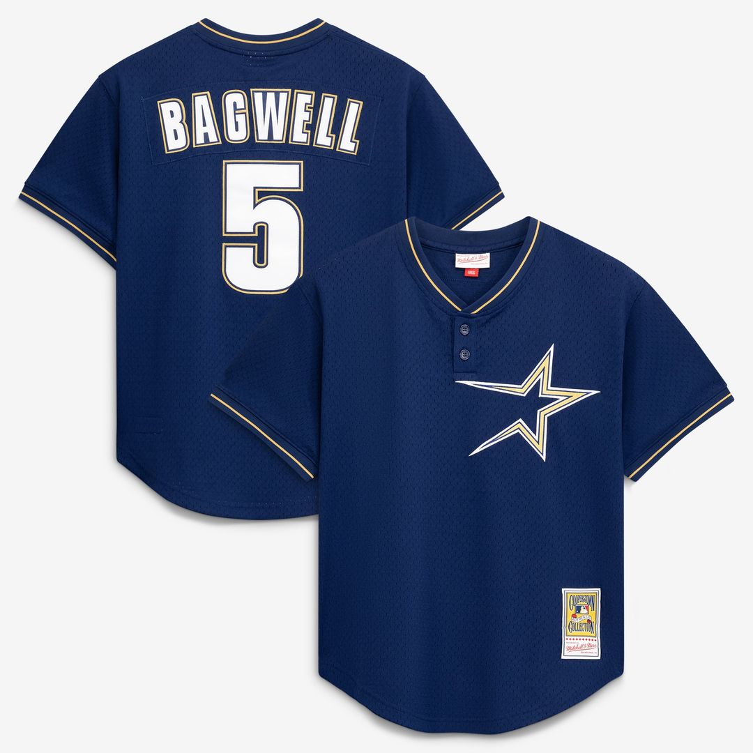 Men's Houston Astros Jeff Bagwell Navy Batting Practice MLB Baseball Jersey - view 1