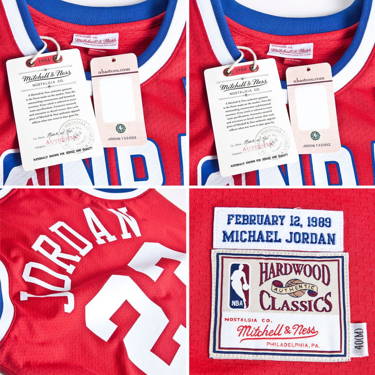 Men's NBA All-Star East Michael Jordan 1989 Jersey - Red - view 4