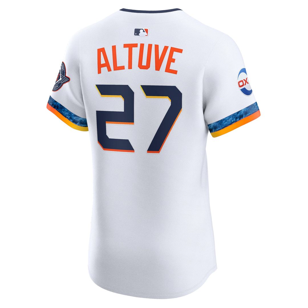 Men's Houston Astros Jose Altuve White 2025 City Connect Elite MLB Baseball Jersey - view 3