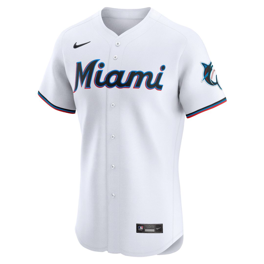 Men's Miami Marlins Eury Perez White Home Elite MLB Baseball Jersey - view 2