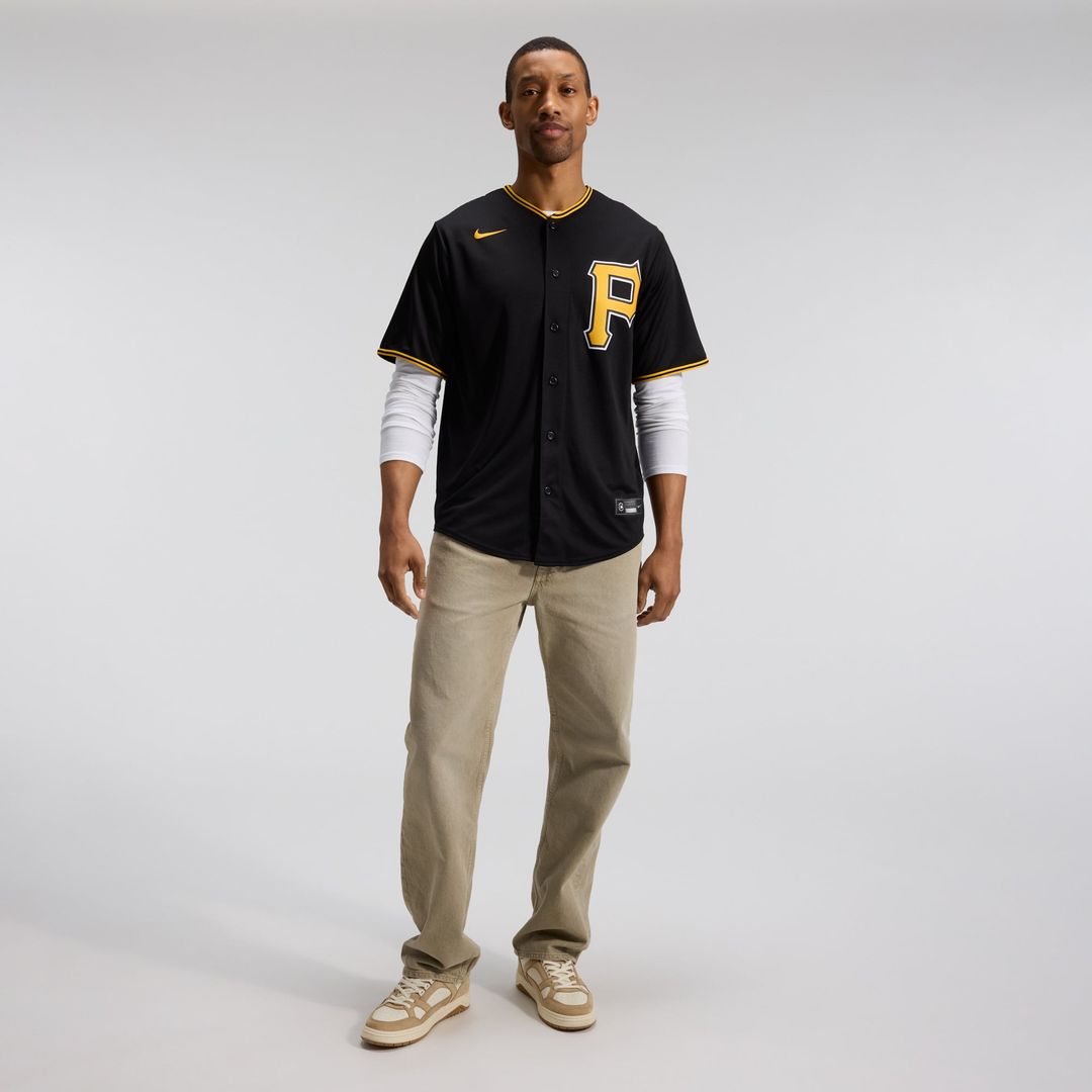 Men's Pittsburgh Pirates White Home Replica MLB Baseball Jersey - view 9