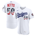Men's Fourth of July Men's Los Angeles Dodgers Mookie Betts White USA 250 MLB Baseball Jersey - view 1
