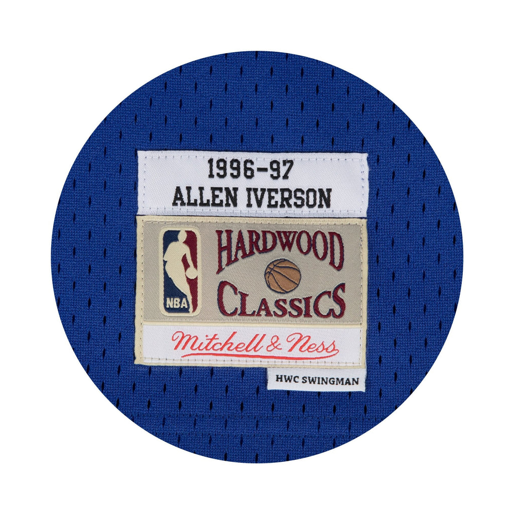 Men's Philadelphia 76ers Allen Iverson 1997 Hardwood Classics Alternate Swingman NBA Basketball Jersey - Blue - view 4