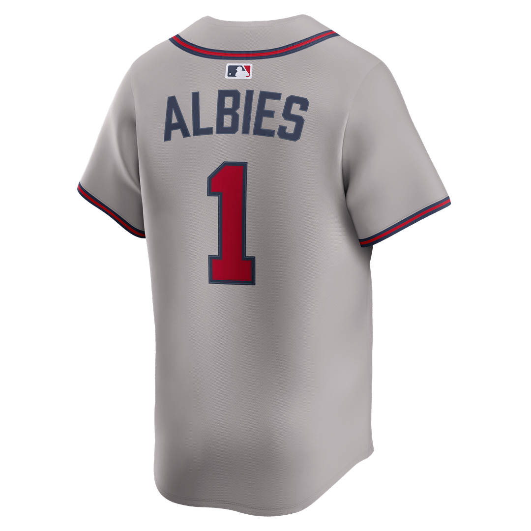Men's Atlanta Braves Ozzie Albies Gray Road Limited MLB Baseball Jersey - view 7