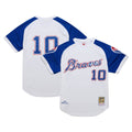 Men's Atlanta Braves Chipper Jones White 2004 Cooperstown Collection Throwback MLB Baseball Jersey - view 1
