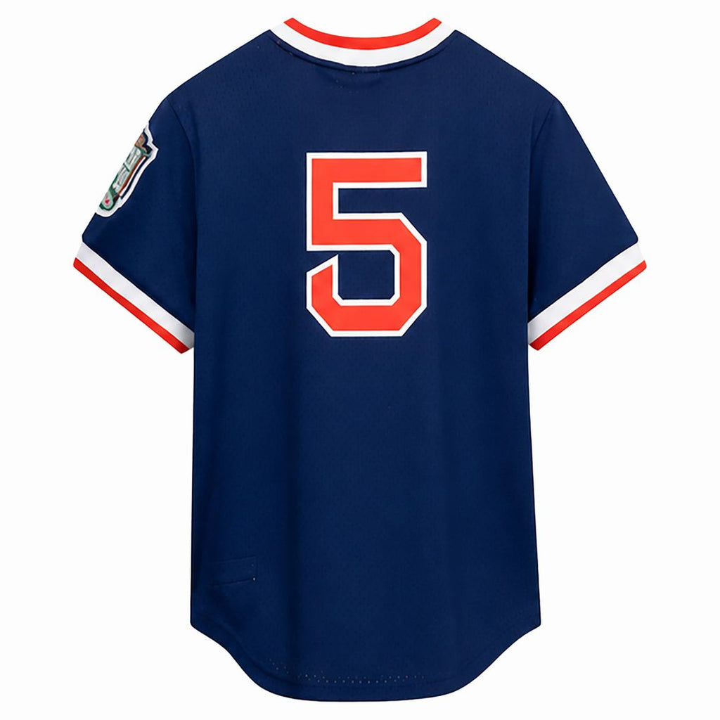 Men's Boston Red Sox Nomar Garciaparra Navy Big & Tall Cooperstown Mesh Batting Practice MLB Baseball Jersey - view 3