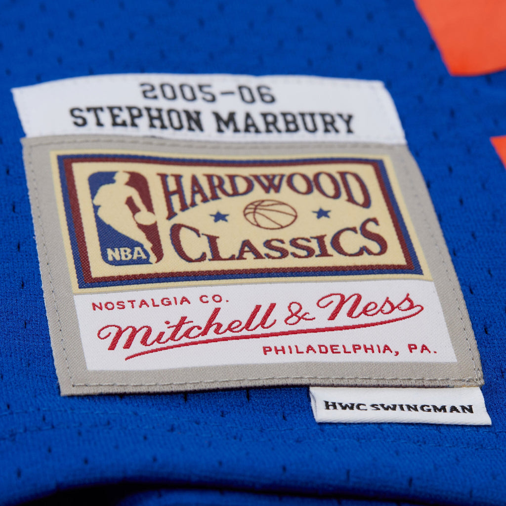 Men's Stephon Marbury Blue New York Knicks 2005/06 Hardwood Classics Swingman NBA Basketball Jersey - view 7