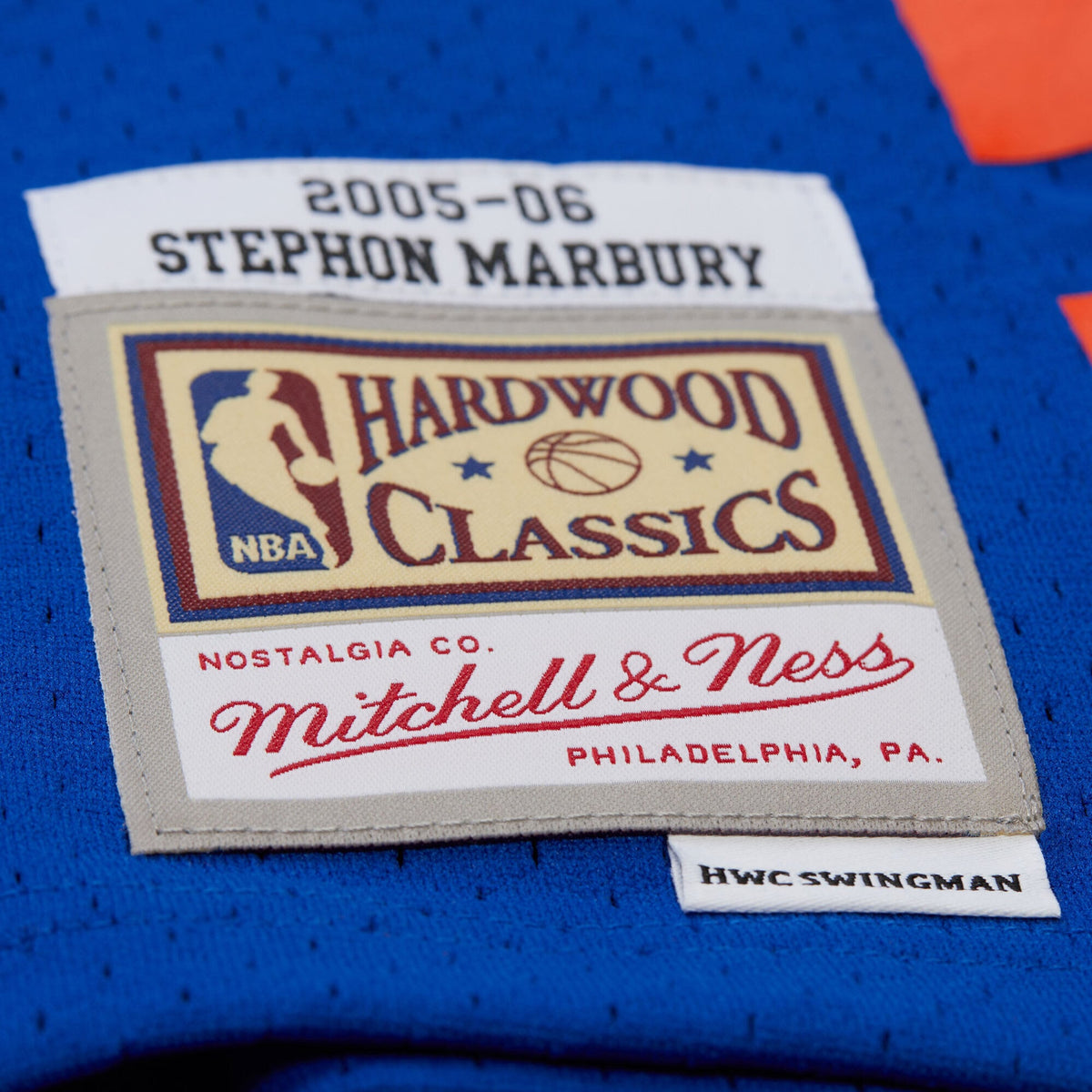 Men's Stephon Marbury Blue New York Knicks 2005/06 Hardwood Classics Swingman NBA Basketball Jersey - view 7