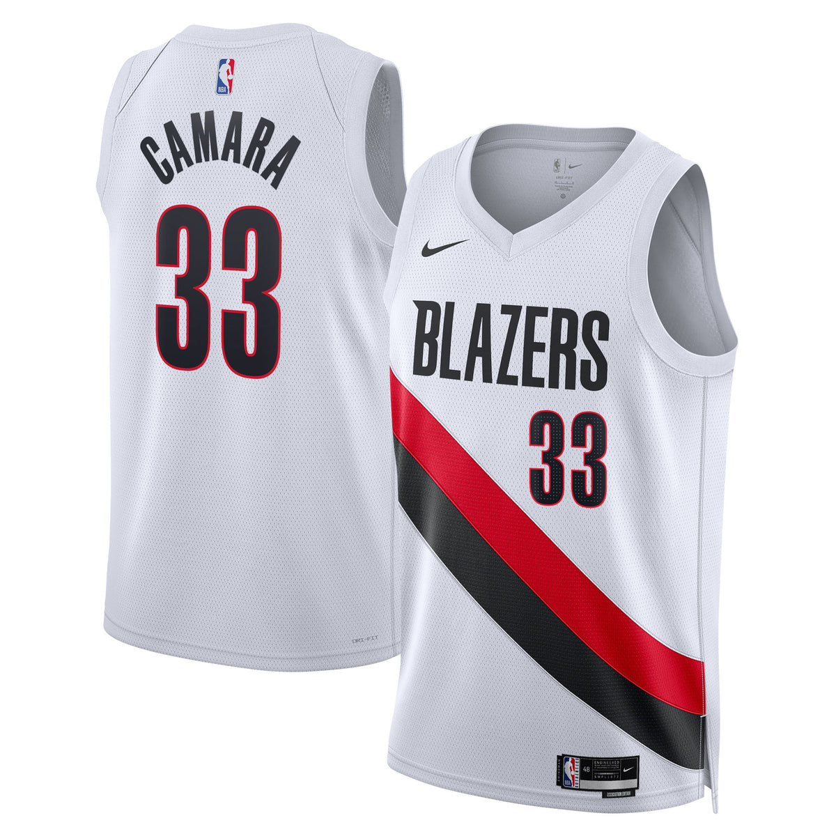 Unisex Toumani Camara Portland Trail Blazers Replica Association Edition Swingman NBA Basketball Jersey - White - view 1