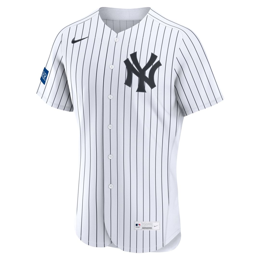 Men's New York Yankees Aaron Judge White Home Sponsor Patch MLB Baseball Jersey - view 2