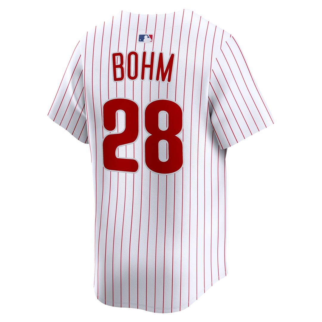 Men's Philadelphia Phillies Alec Bohm White Home Limited MLB Baseball Jersey - view 3