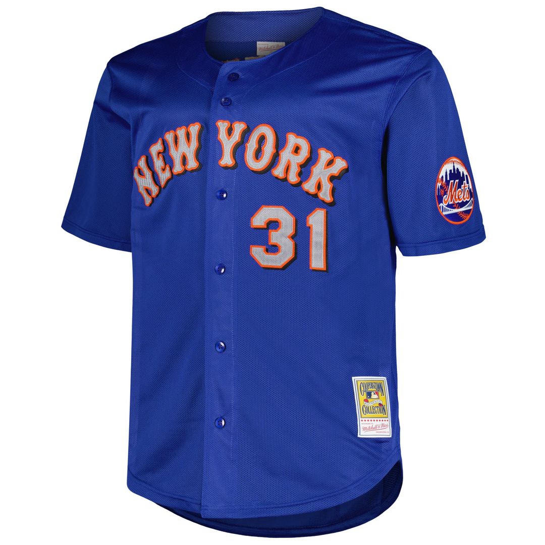 Men's New York Mets Mike Piazza Royal Big & Tall Cooperstown Mesh Batting Practice MLB Baseball Jersey - view 2