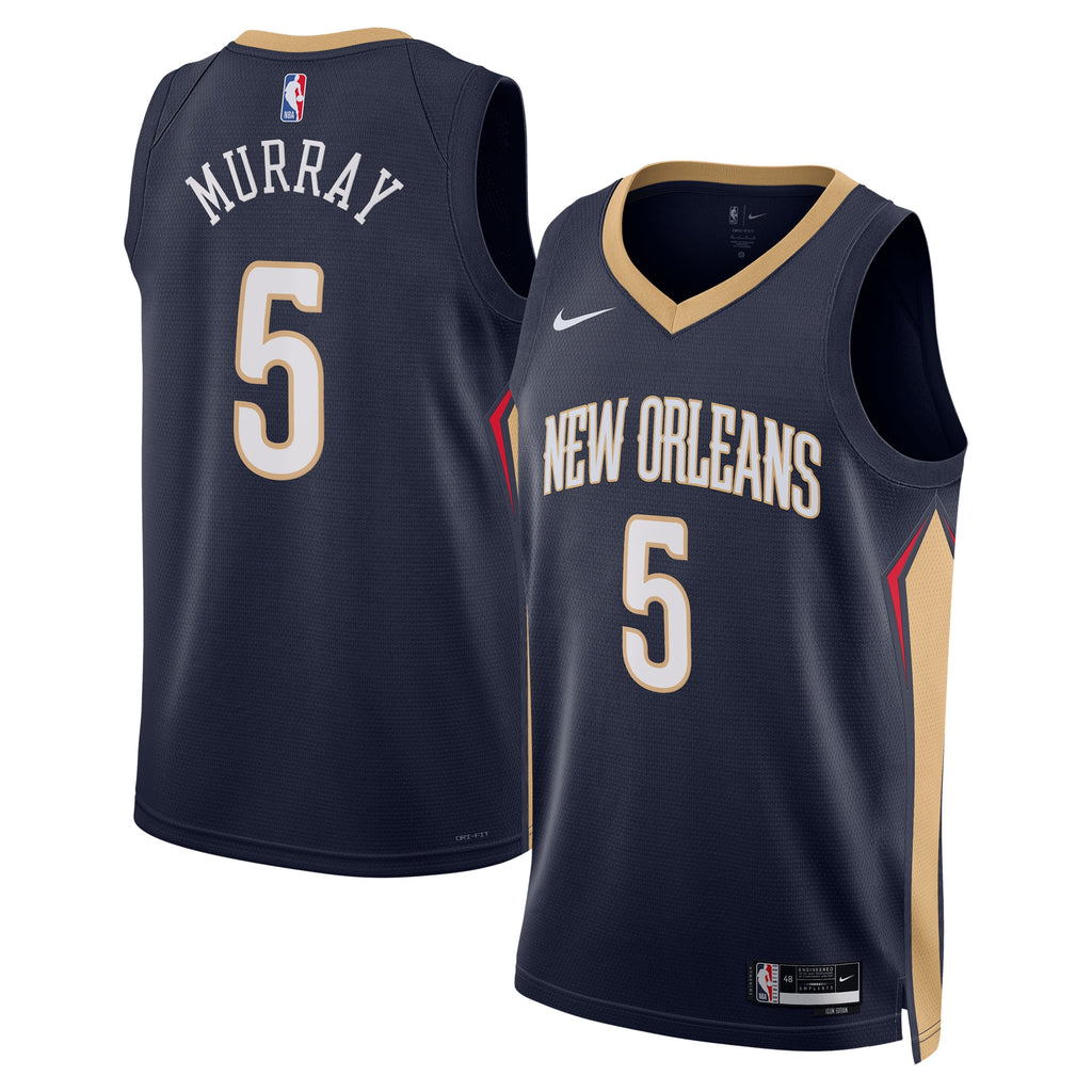 Unisex Dejounte Murray New Orleans Pelicans Icon Edition Swingman NBA Basketball Jersey - Navy - view 2
