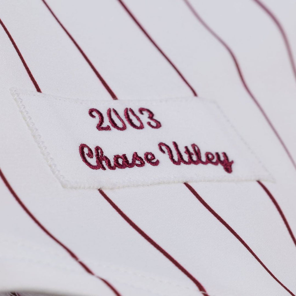 Men's Philadelphia Phillies Chase Utley White 2003 Cooperstown Collection MLB Baseball Jersey - view 5