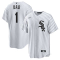 Men's Chicago White Sox White #1 Dad Home Replica MLB Baseball Jersey - view 1