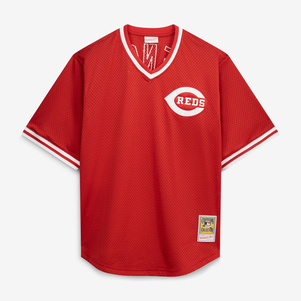 Men's Cincinnati Reds Johnny Bench Red Cooperstown Collection Big & Tall Mesh Batting Practice MLB Baseball Jersey - view 2