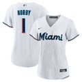 Women's Miami Marlins Connor Norby White Home Replica MLB Baseball Jersey - view 1