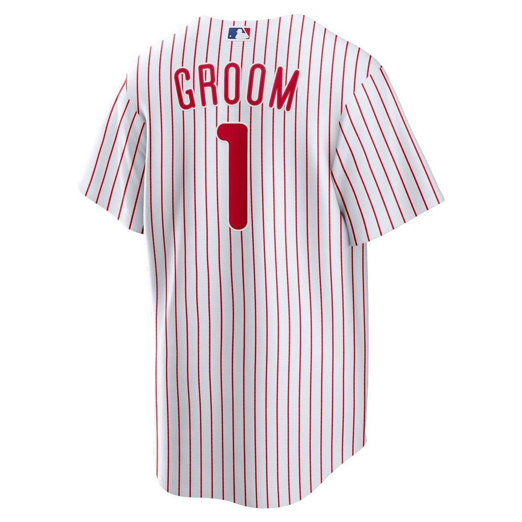 Men's Philadelphia Phillies White #1 Groom Home Replica MLB Baseball Jersey - view 3