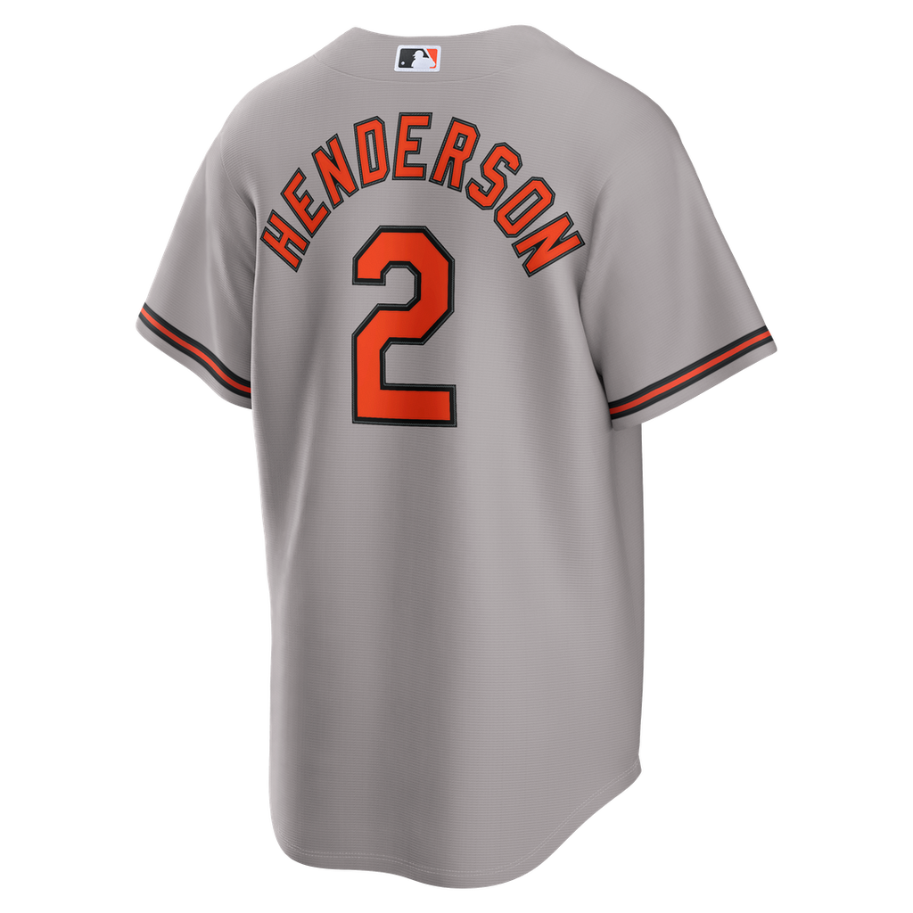 Men's Baltimore Orioles Gunnar Henderson Gray Road Replica MLB Baseball Jersey - view 3