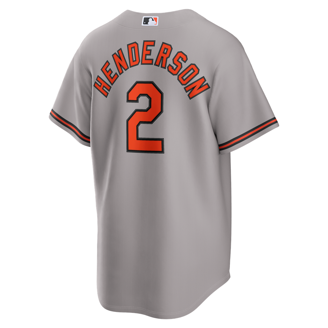 Men's Baltimore Orioles Gunnar Henderson Gray Road Replica MLB Baseball Jersey - view 3