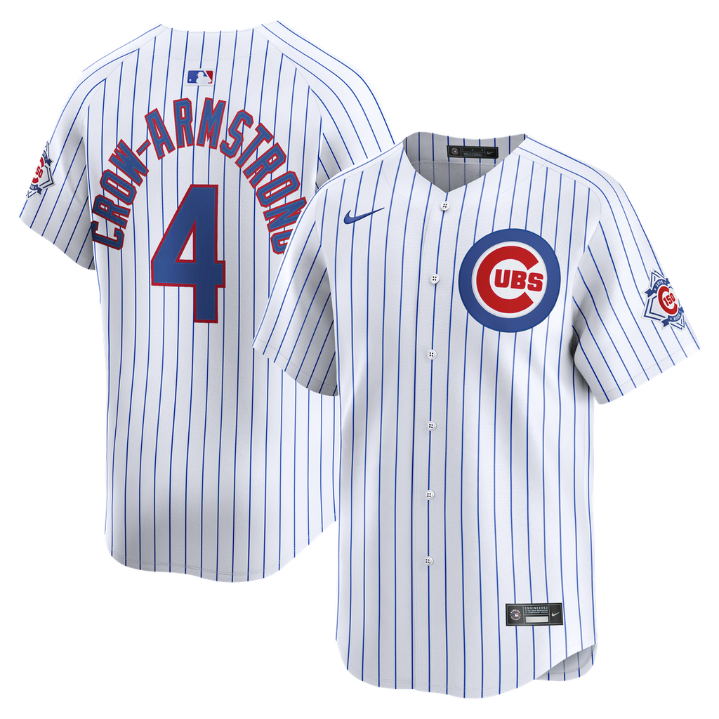 Men's Chicago Cubs Pete Crow-Armstrong White 150th Anniversary Limited MLB Baseball Jersey - view 1