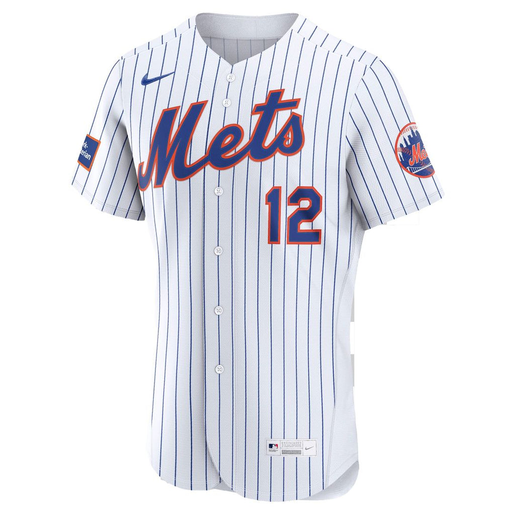 Men's New York Mets Francisco Lindor White Home Sponsor Patch MLB Baseball Jersey - view 5
