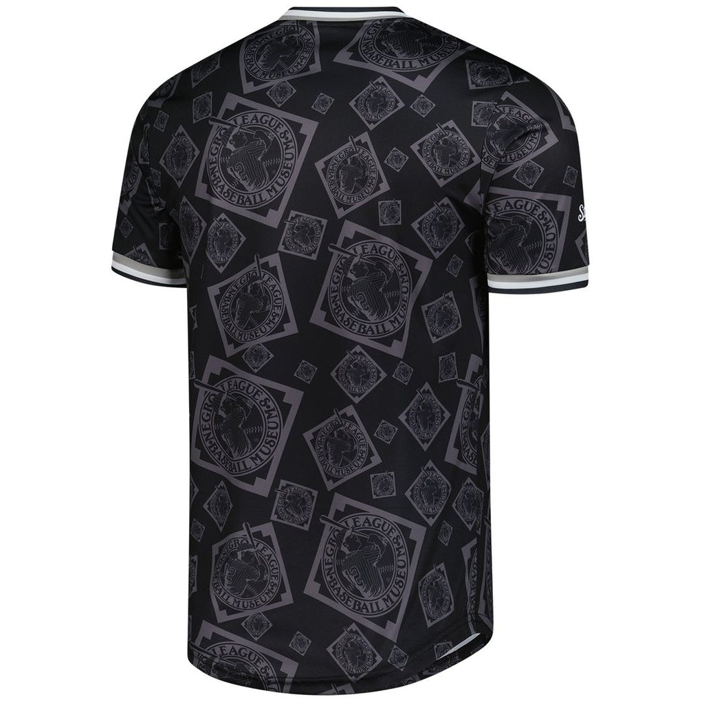 Men's Negro League Baseball Black Allover Print V-Neck Baseball MLB Baseball Jersey - view 3