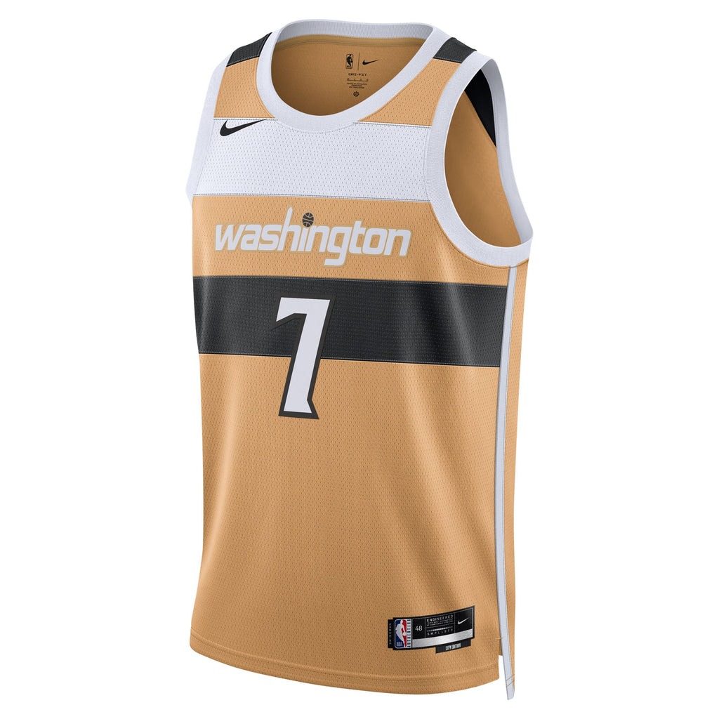 Unisex Carlton Carrington Washington Wizards 2025/26 City Edition Swingman NBA Basketball Jersey - Tan - view 3