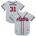 Men's Atlanta Braves Greg Maddux Gray 1995 Throwback MLB Baseball Jersey - view 1