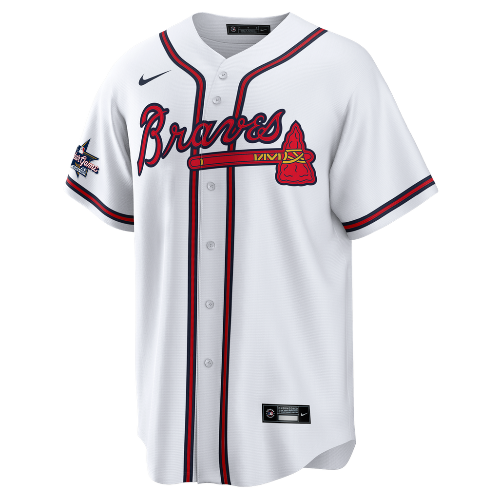 Men's Atlanta Braves White Home Replica MLB Baseball Jersey - view 6