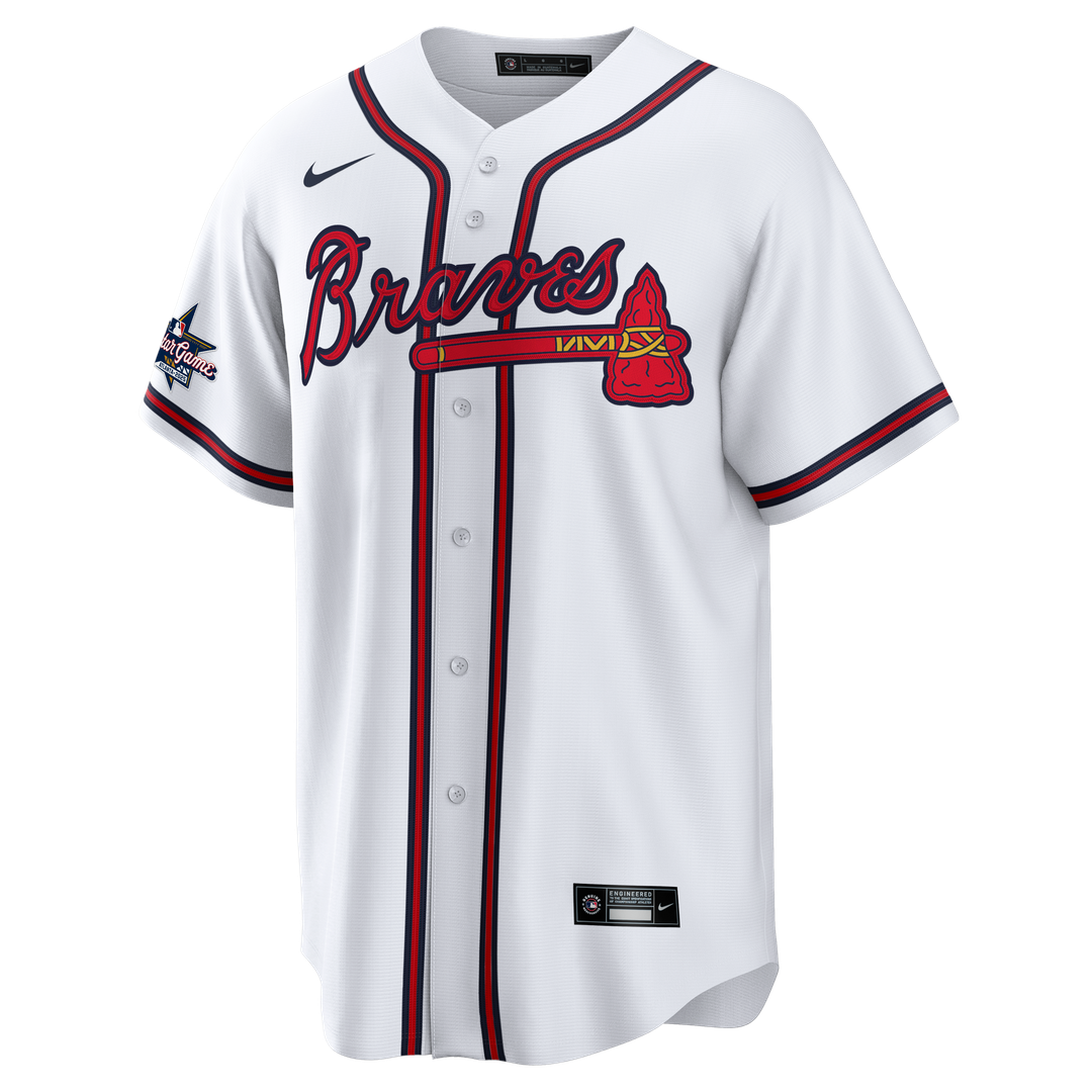 Men's Atlanta Braves White Home Replica MLB Baseball Jersey - view 6