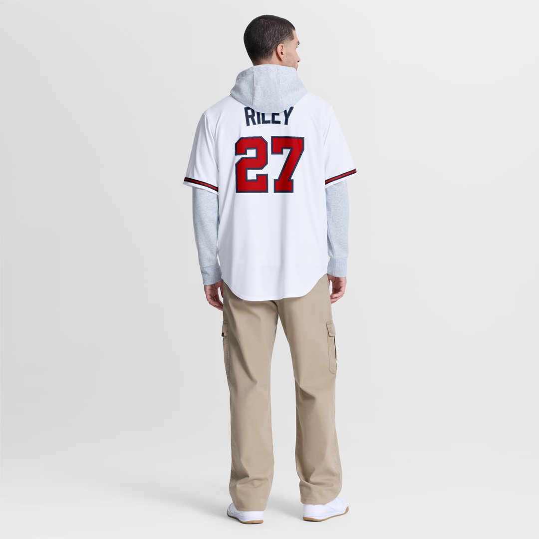 Men's Atlanta Braves Austin Riley White Home Replica MLB Baseball Jersey - view 10
