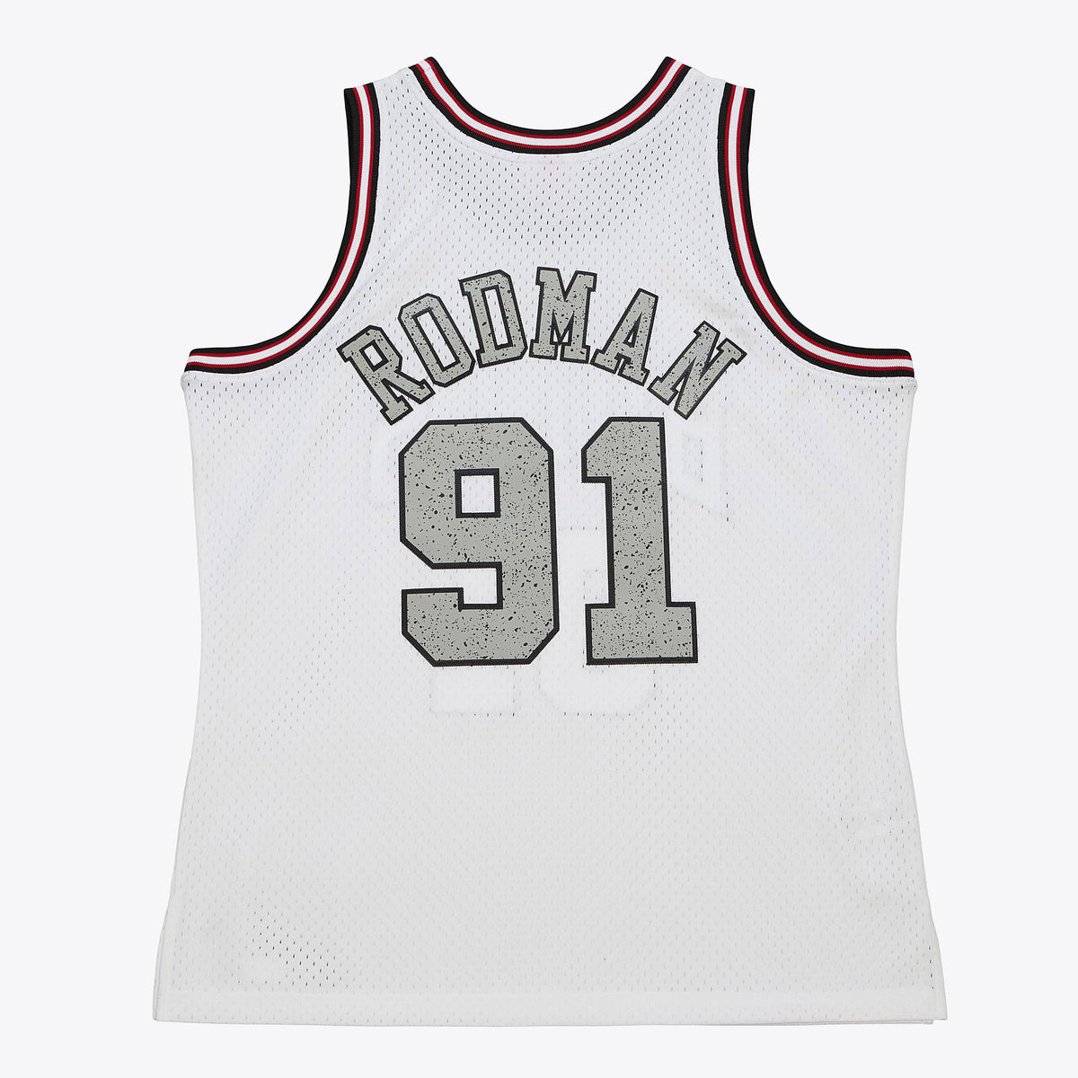 Men's Chicago Bulls Dennis Rodman 1997 Cracked Cement Swingman NBA Basketball Jersey - White - view 4