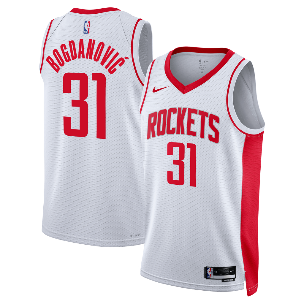 Unisex Bogdan Bogdanović Houston Rockets Association Edition Swingman NBA Basketball Jersey - White - view 1