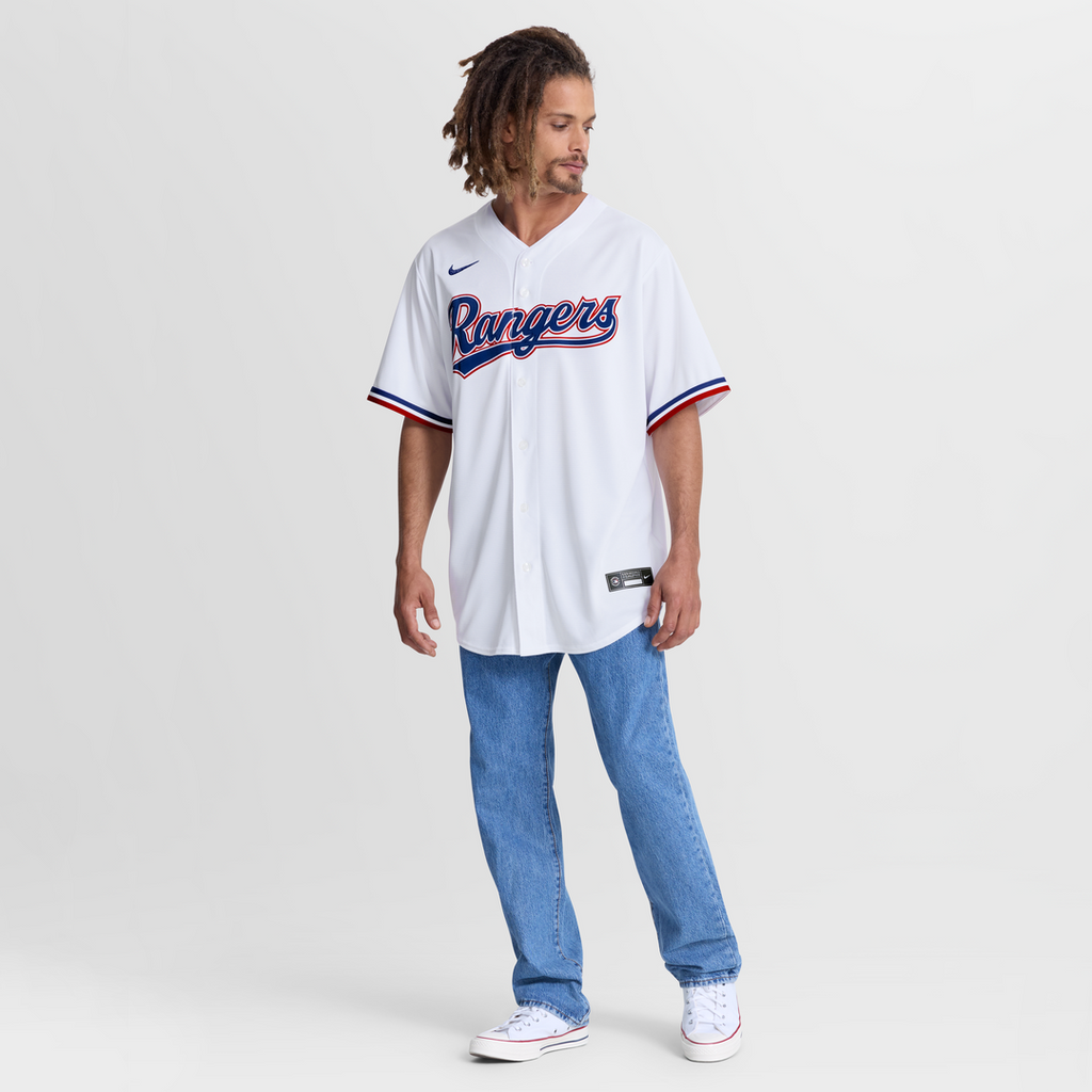 Men's Texas Rangers Jake Burger White Home Replica MLB Baseball Jersey - view 4