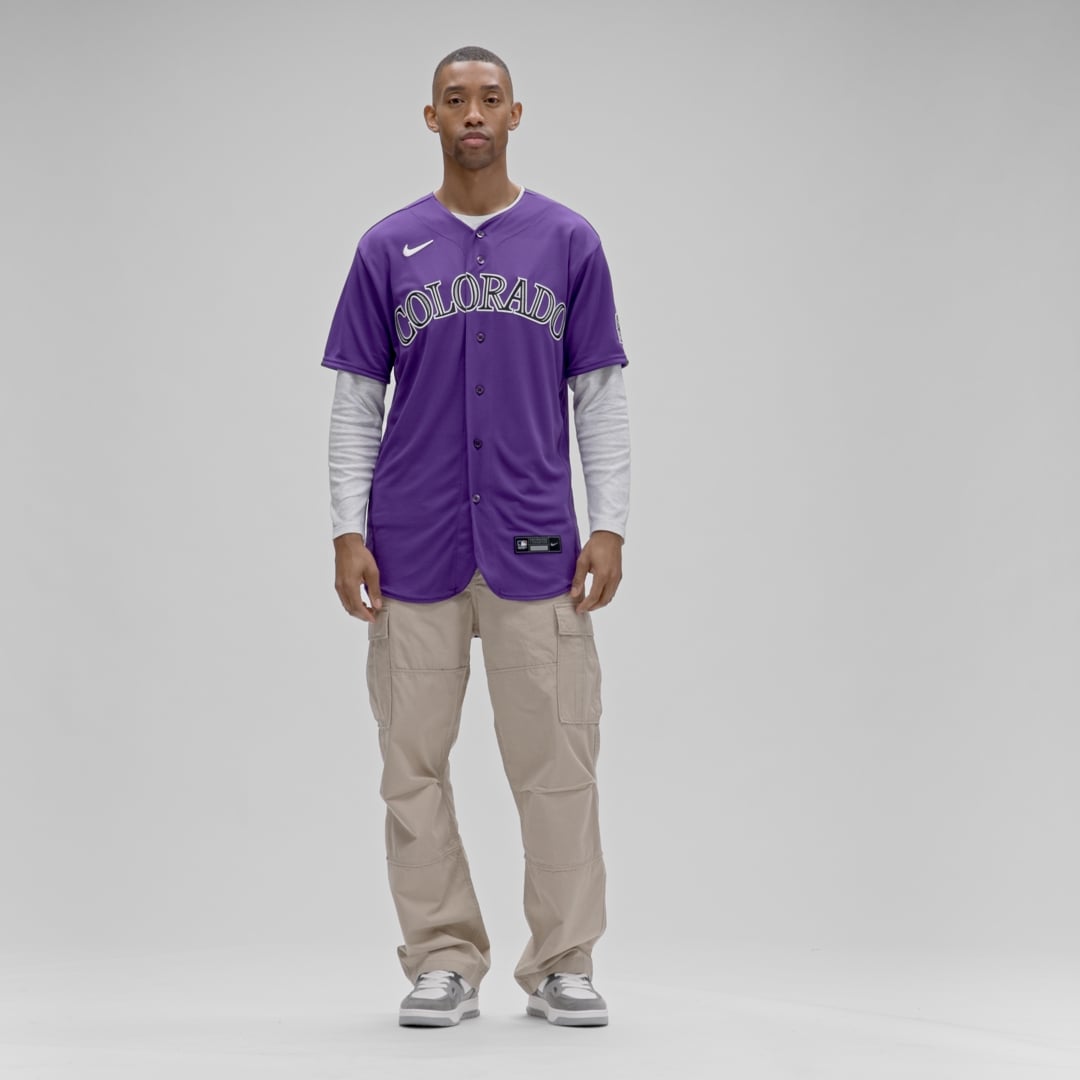 Men's Colorado Rockies Purple Alternate MLB Baseball Jersey - view 7
