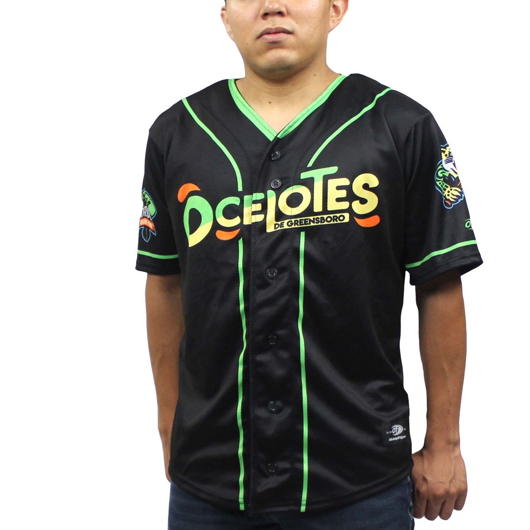 Men's Greensboro Grasshoppers Black Copa Replica MLB Baseball Jersey - view 1