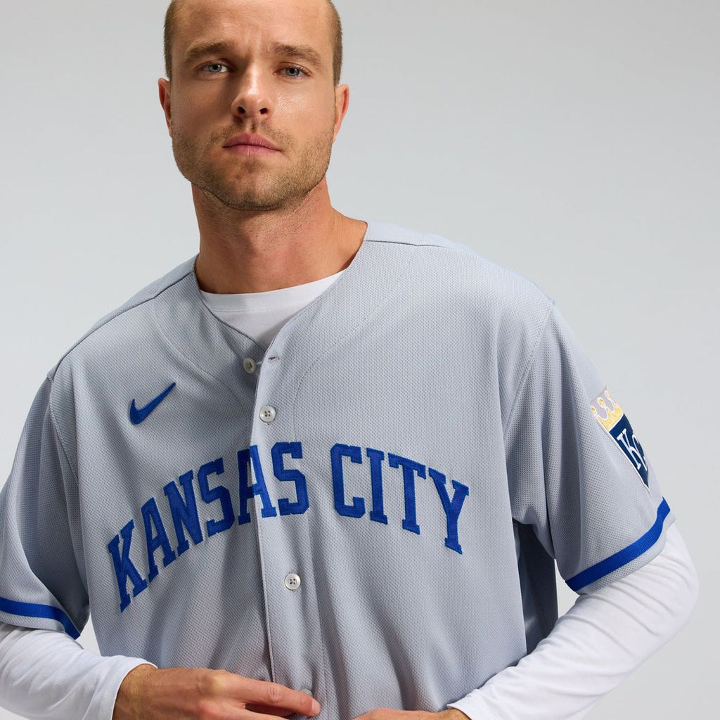 Men's Kansas City Royals Gray 2022 Road MLB Baseball Jersey - view 11