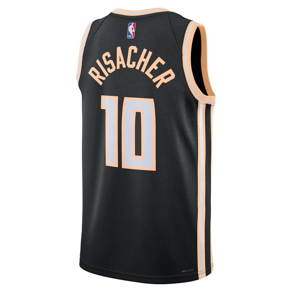 Unisex Zaccharie Risacher Atlanta Hawks 2025/26 City Edition Swingman NBA Basketball Jersey - Black - view 4