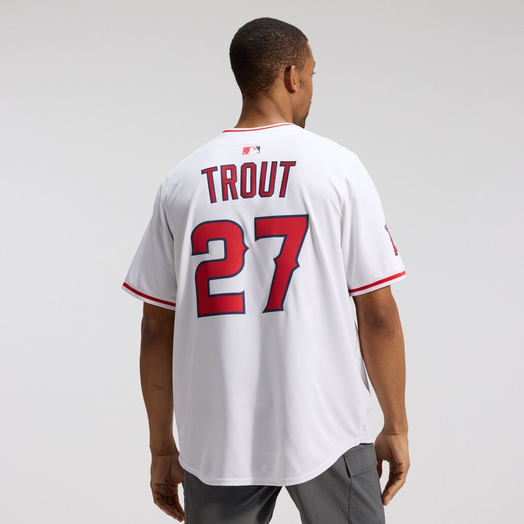Men's Los Angeles Angels Mike Trout White Home Limited MLB Baseball Jersey - view 4