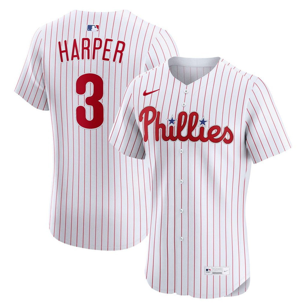 Men's Philadelphia Phillies Bryce Harper White Home Elite MLB Baseball Jersey - view 7