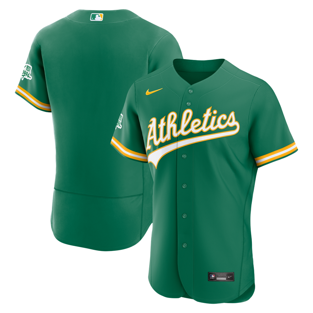 Men's Athletics Green Alternate Sponsor Patch MLB Baseball Jersey - view 1