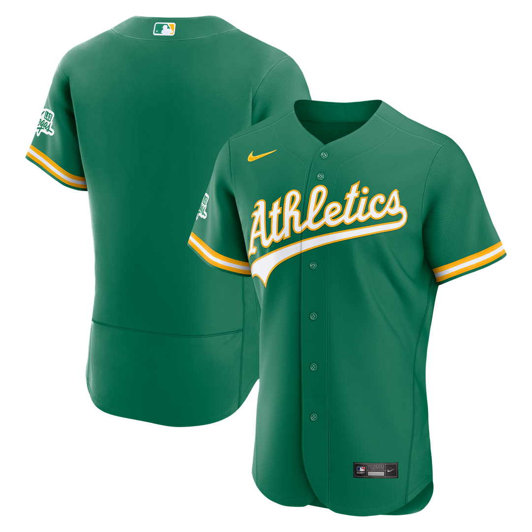 Men's Athletics Green Alternate Sponsor Patch MLB Baseball Jersey - view 1