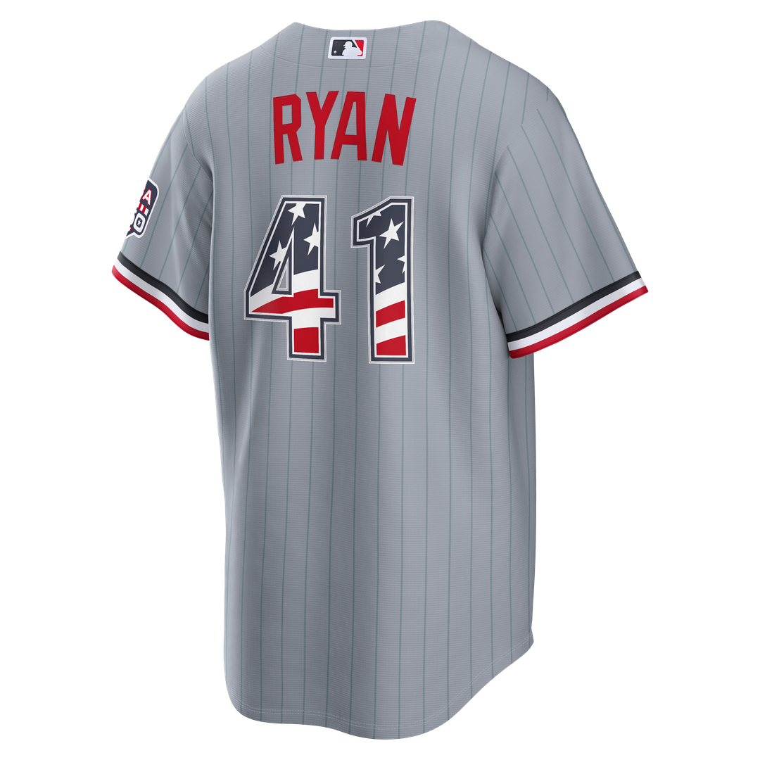 Men's Fourth of July Men's Minnesota Twins Joe Ryan Gray USA 250 Stadium MLB Baseball Jersey - view 3