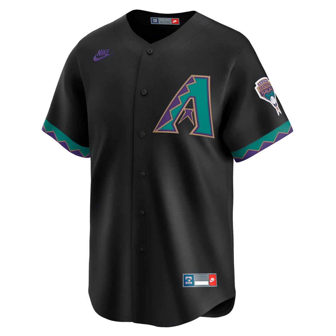 Men's Arizona Diamondbacks Randy Johnson Black Throwback Cooperstown Collection Limited MLB Baseball Jersey - view 2
