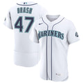 Men's Seattle Mariners Matt Brash White Home 50th Season MLB Baseball Jersey - view 1