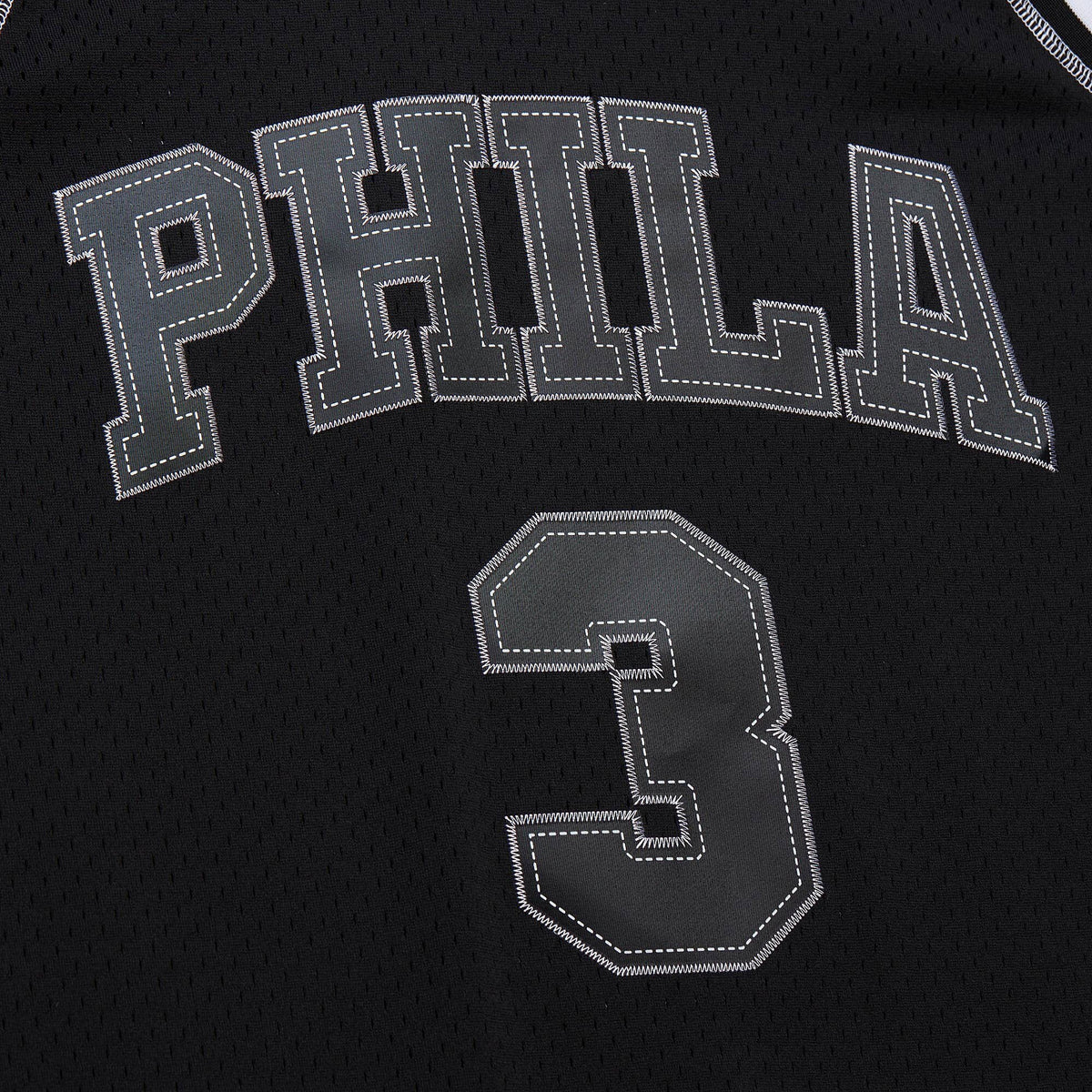 Men's Philadelphia 76ers Allen Iverson 1996 Contrast 2K Swingman NBA Basketball Jersey - Black - view 5