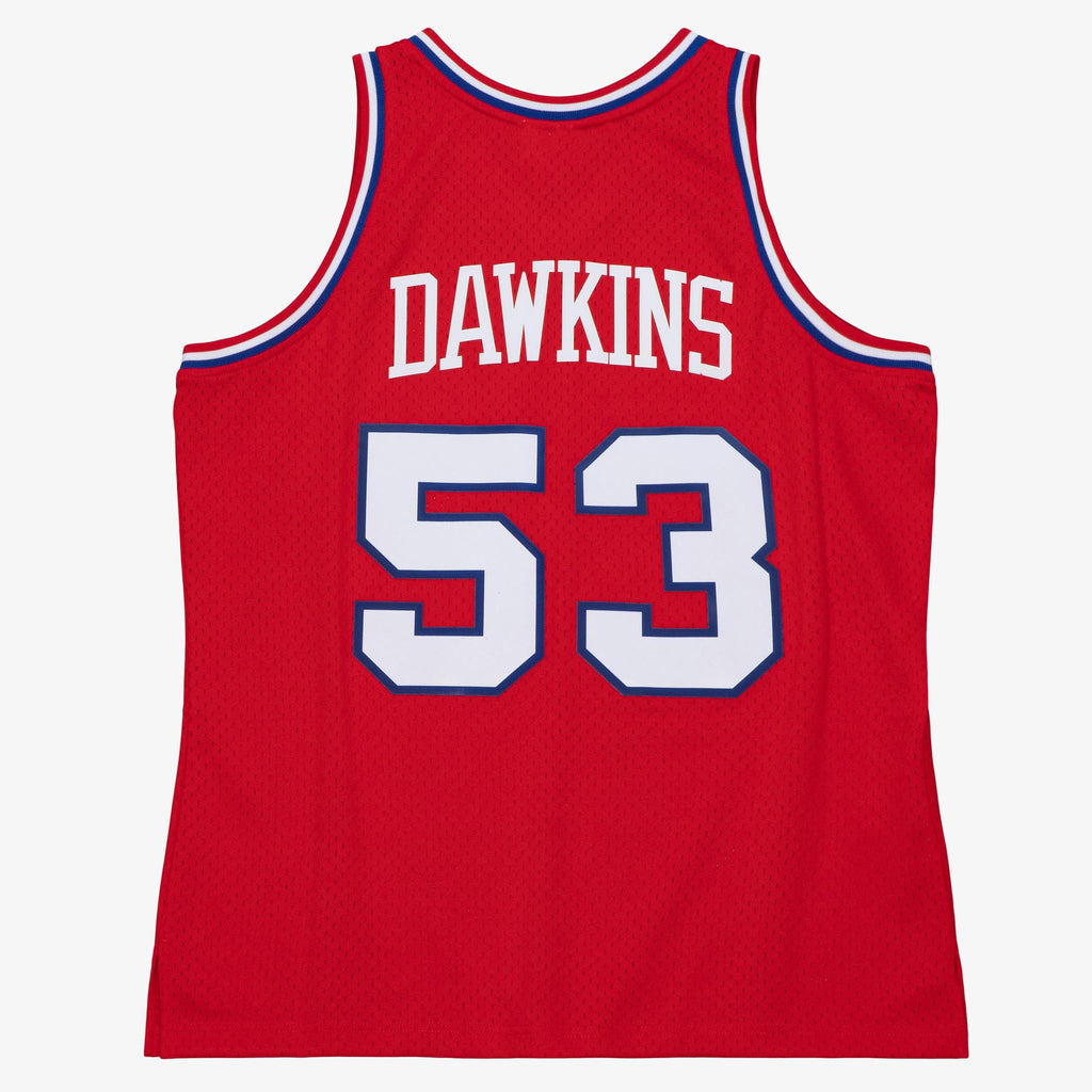 Men's Philadelphia 76ers Darryl Dawkins 1979 Dark NBA Basketball Jersey - University Red - view 4