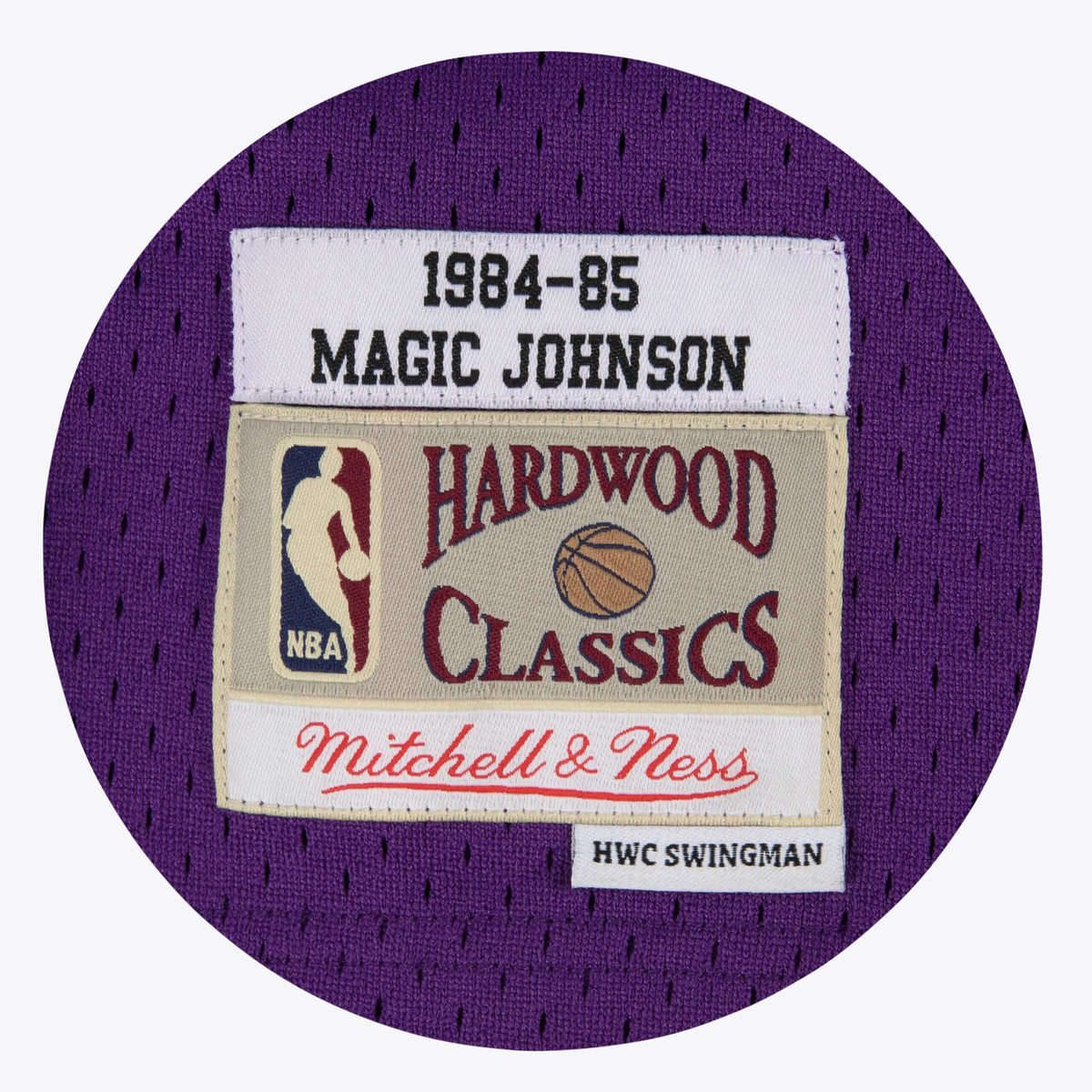 Men's Los Angeles Lakers Magic Johnson 1984-85 Hardwood Classics Road Swingman NBA Basketball Jersey - Purple - view 3